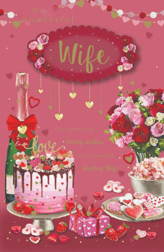 Picture of TO A WONDERFUL WIFE VALENTINES DAY CARD
